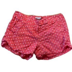 J. Crew Size 2 Pink with White Polka Dot Shorts Preppy Trendy Summer‎